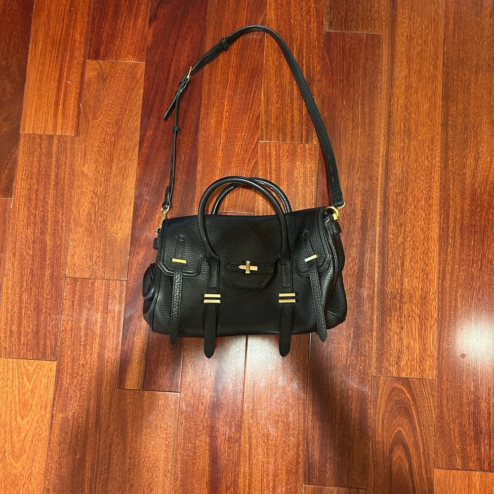 Rebecca Minkoff Black Satchel with Gold Accents